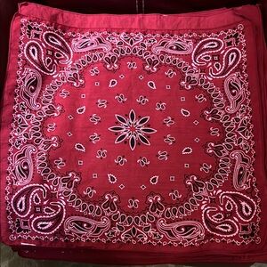 36 Burgundy Black White Paisley Bandanas